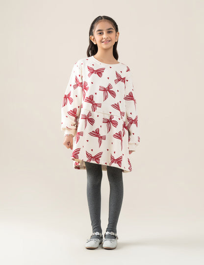 BOW & HEART PRINTED DRESS