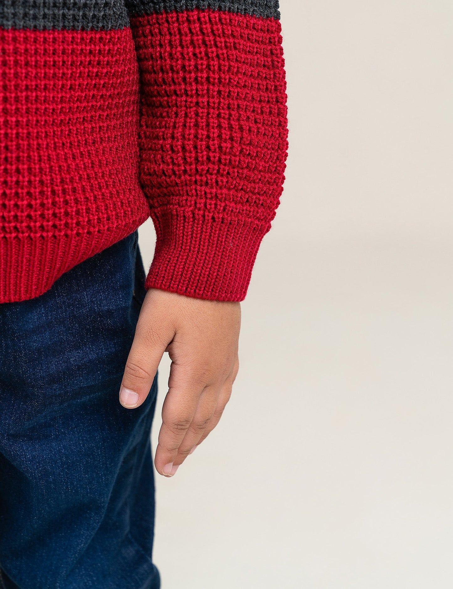 WAFFLE KNIT SWEATER