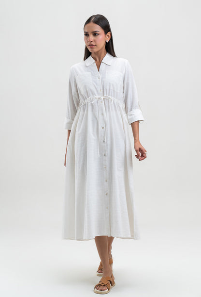 SOLID COLLAR DRESS