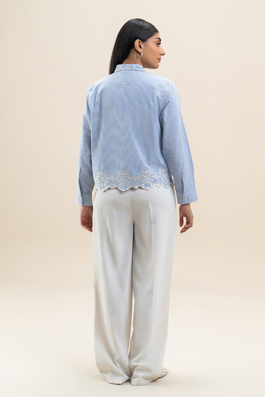 BUTTON-THROUGH EMBROIDERED SHIRT