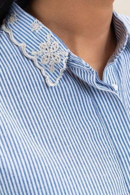 BUTTON-THROUGH EMBROIDERED SHIRT