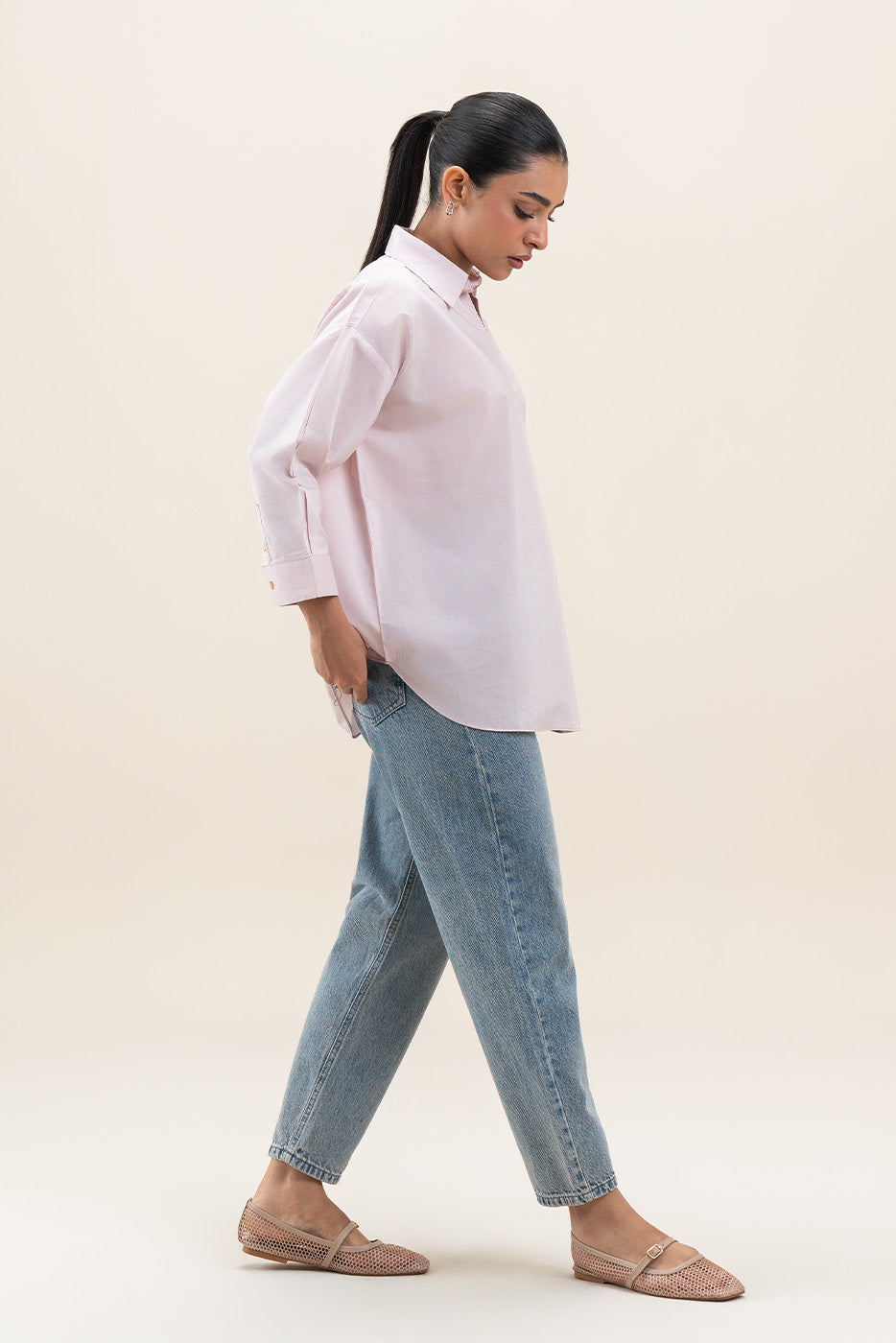 SOLID COLLAR SHIRT