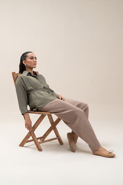 BUTTON-THROUGH ADJUSTABLE WAIST TOP