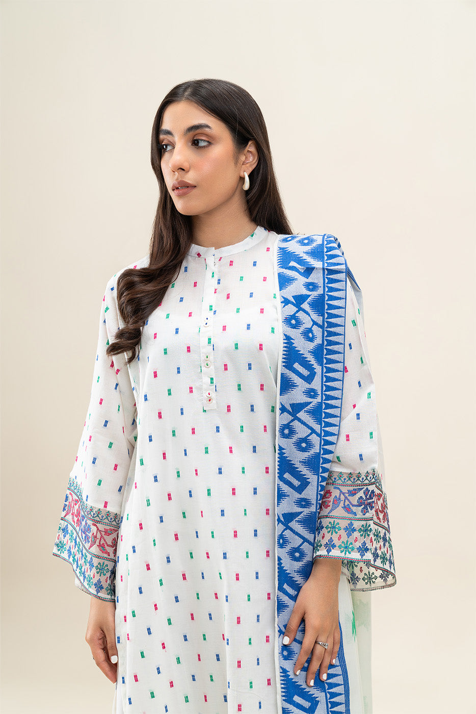 EMBROIDERED JACQUARD SHIRT (PRET)