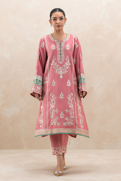 2 PIECE EMBROIDERED RAW SILK SUIT (LUXURY-PRET)