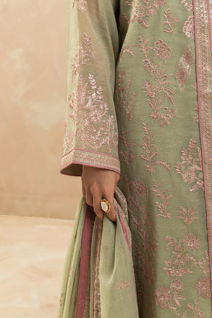 3 PIECE EMBROIDERED COTTON NET SUIT (LUXURY-PRET)