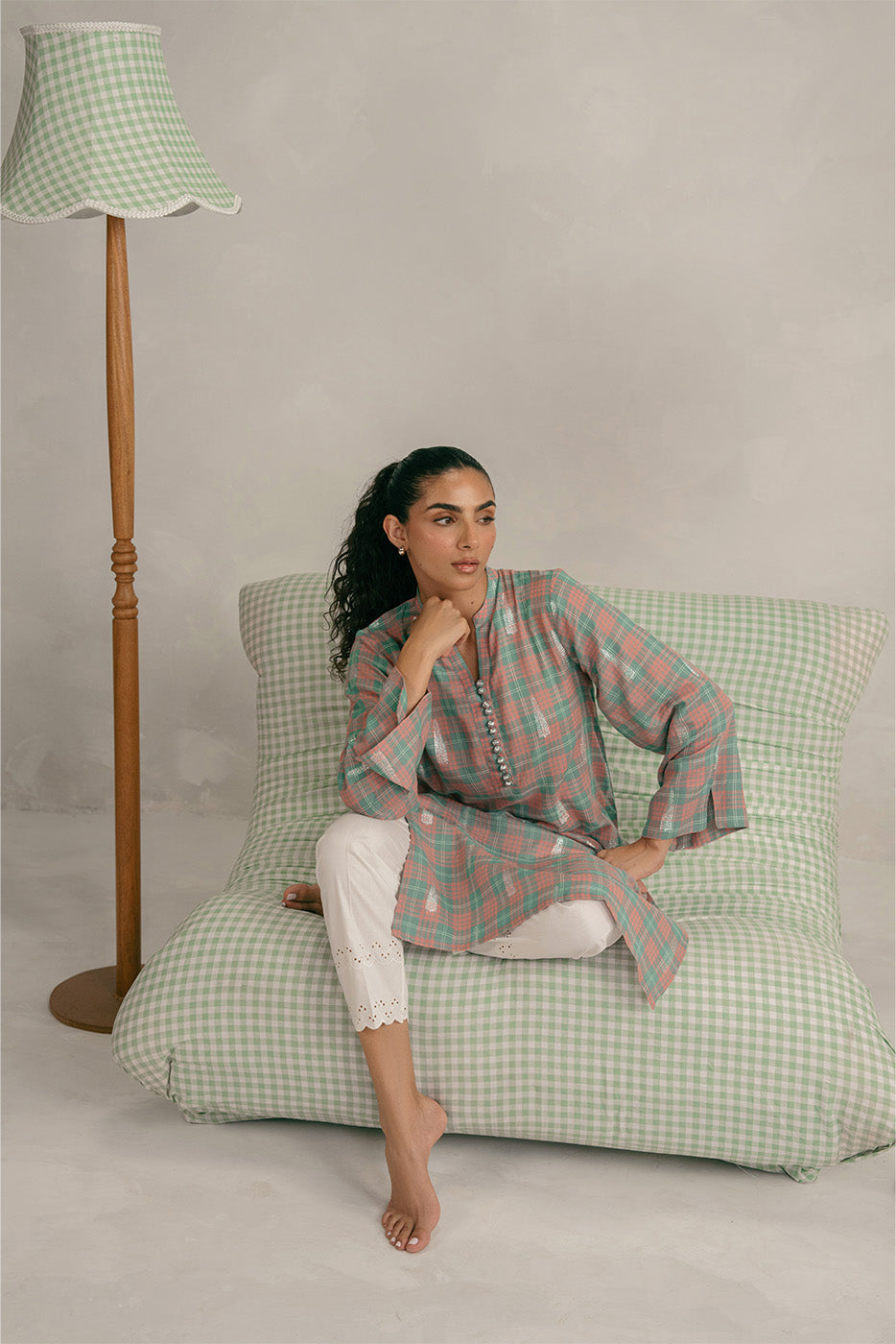 BASIC CHECK JACQUARD SHIRT (PRET)