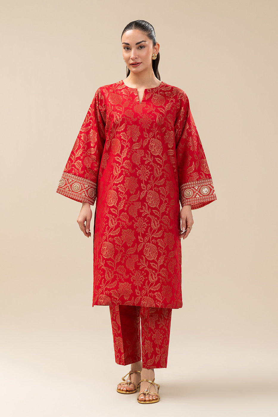 EMBROIDERED DANIER JACQUARD SHIRT (PRET)