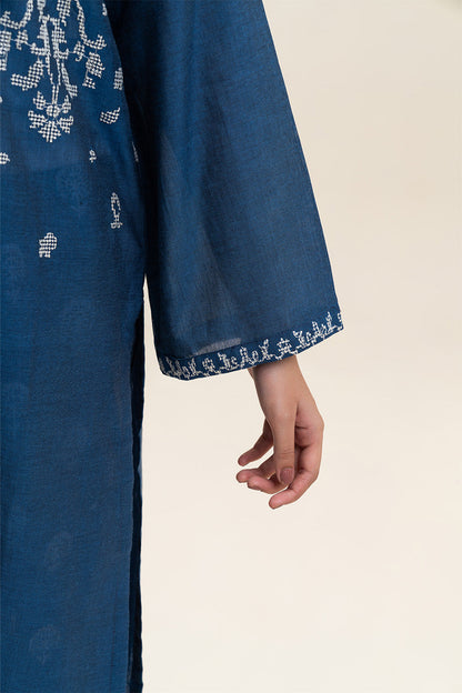 2 PIECE EMBROIDERED CHAMBRAY SUIT (PRET)