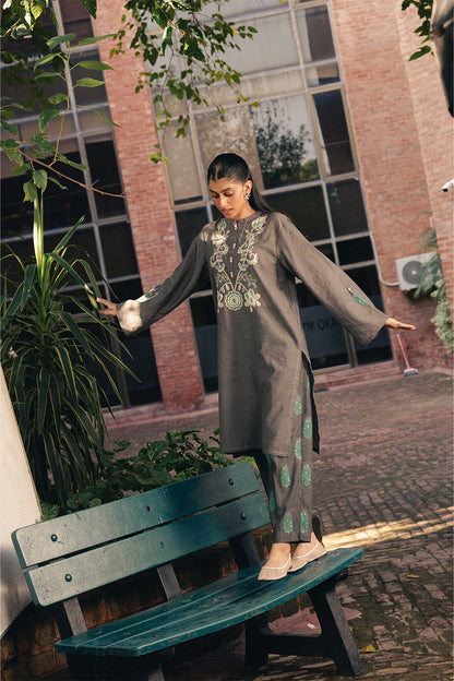 EMBROIDERED CHAMBRAY SHIRT (PRET)