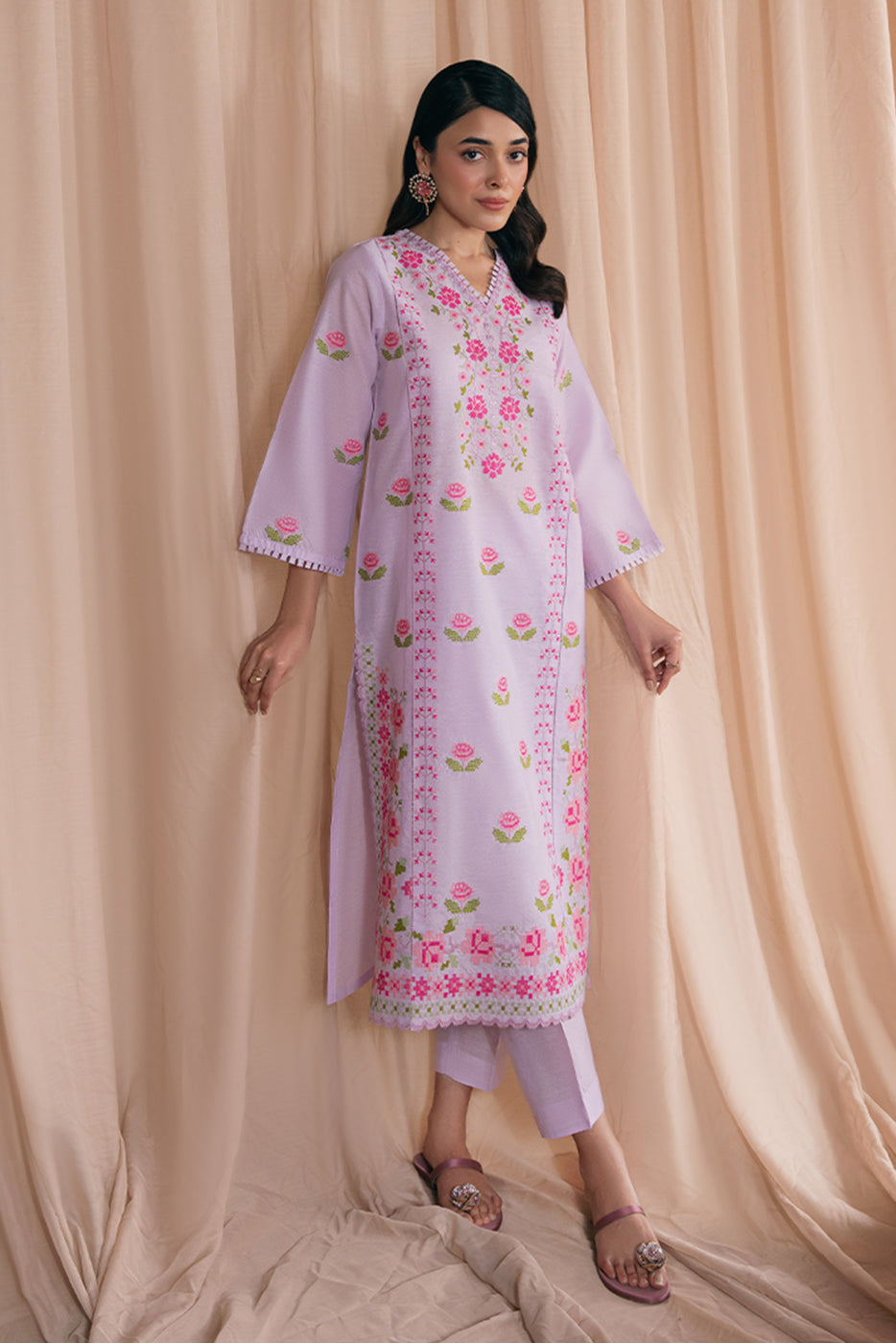 EMBROIDERED SPACE DYED SHIRT (PRET)