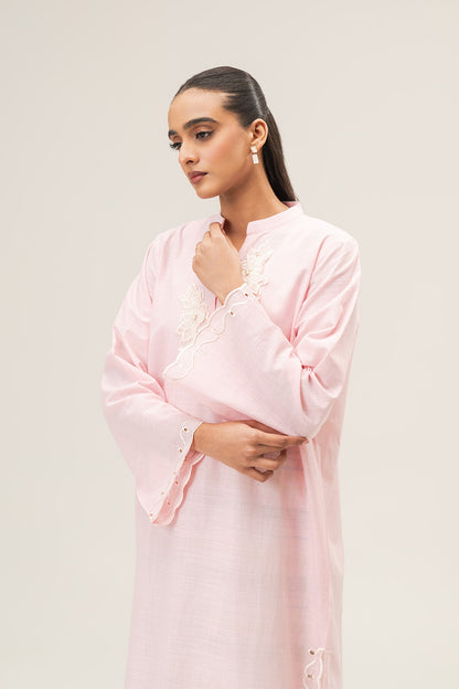 EMBROIDERED TWO WAY SLUB SHIRT (PRET)