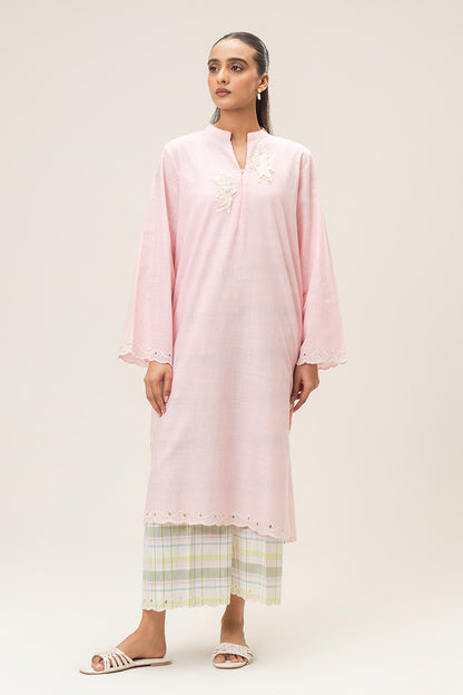 EMBROIDERED TWO WAY SLUB SHIRT (PRET)
