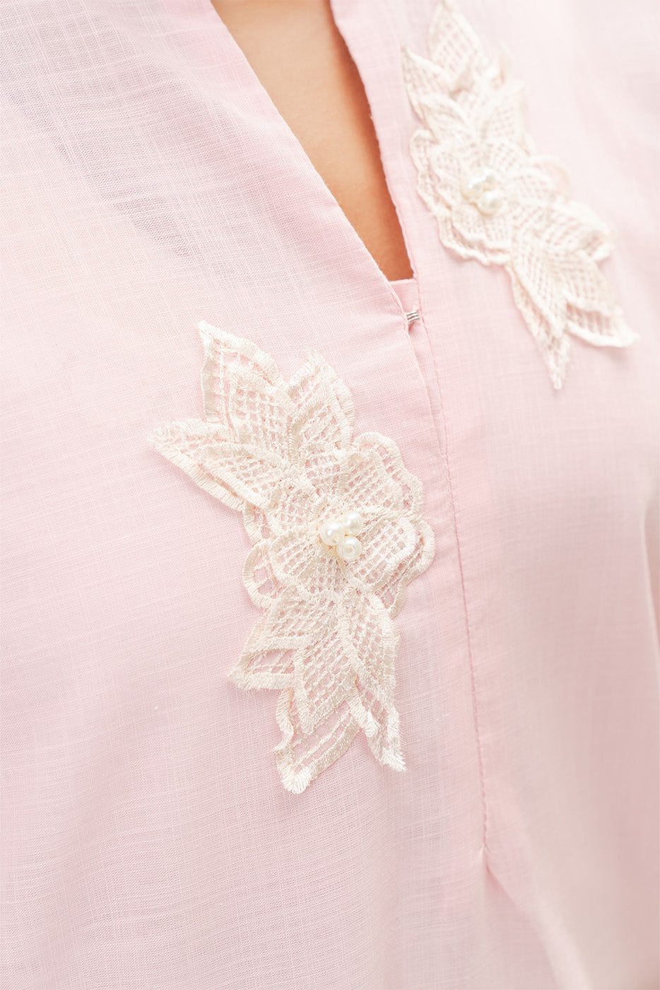 EMBROIDERED TWO WAY SLUB SHIRT (PRET)