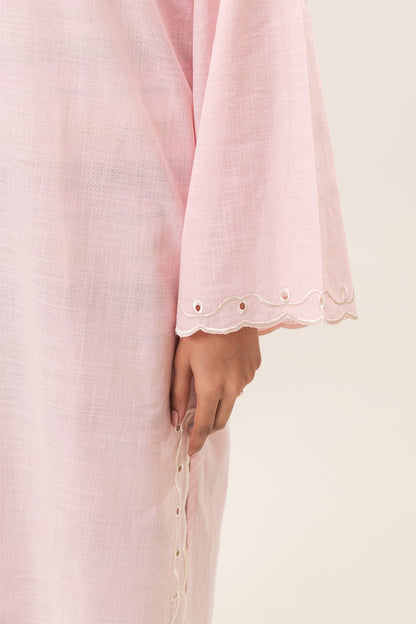 EMBROIDERED TWO WAY SLUB SHIRT (PRET)