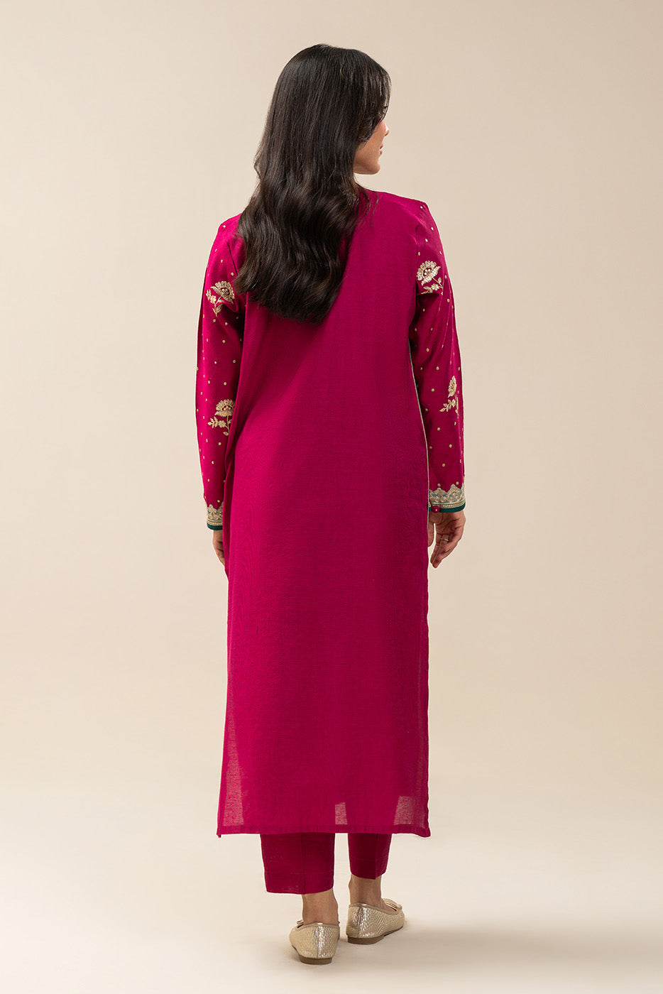 2 PIECE EMBROIDERED TWO TONE SUIT (PRET)