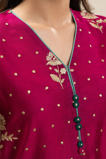 2 PIECE EMBROIDERED TWO TONE SUIT (PRET)