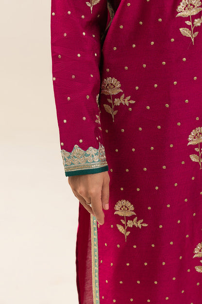 2 PIECE EMBROIDERED TWO TONE SUIT (PRET)