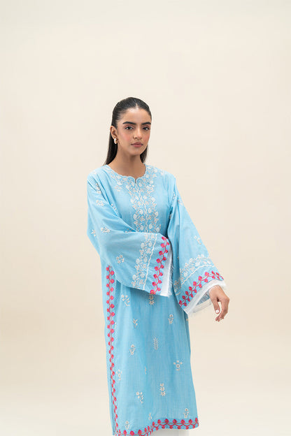 EMBROIDERED CHAMBRAY JACQUARD SHIRT (PRET)