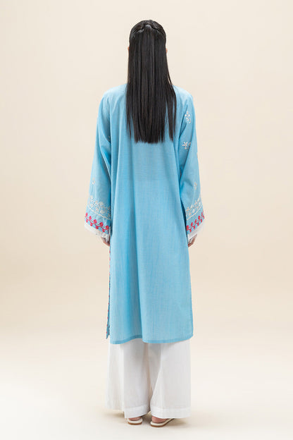EMBROIDERED CHAMBRAY JACQUARD SHIRT (PRET)