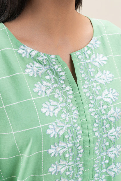 2 PIECE EMBROIDERED YARN DYED SUIT (PRET)