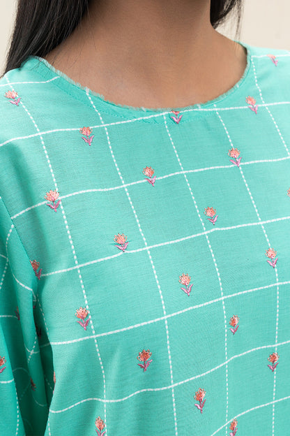 2 PIECE EMBROIDERED YARN DYED SUIT (PRET)