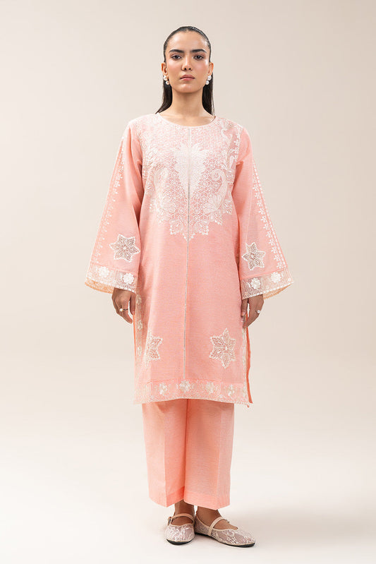 2 PIECE EMBROIDERED SPACE DYED SUIT (PRET)