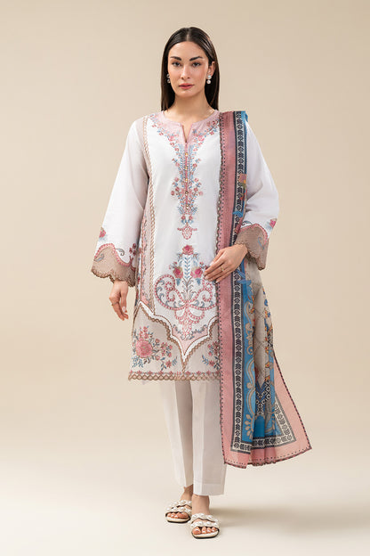 2 PIECE EMBROIDERED COTTON VISCOSE SUIT (PRET)