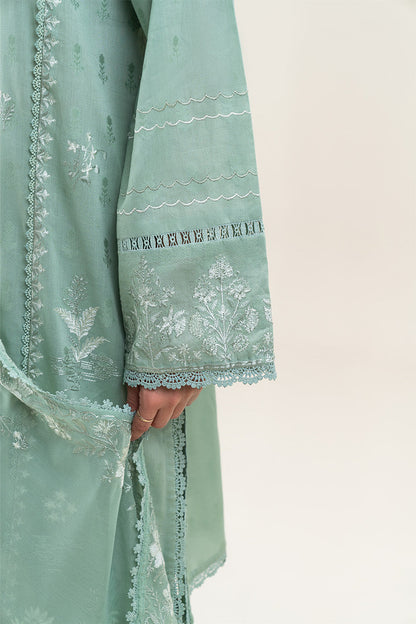 3 PIECE EMBROIDERED SELF JACQUARD SELF JACQUARD SUIT-PISTACHIO PASTEL (UNSTITCHED)