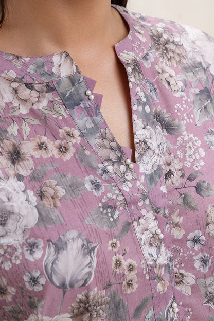 3 PIECE PRINTED LAWN SUIT-FLORA BLUSH (UNSTITCHED)
