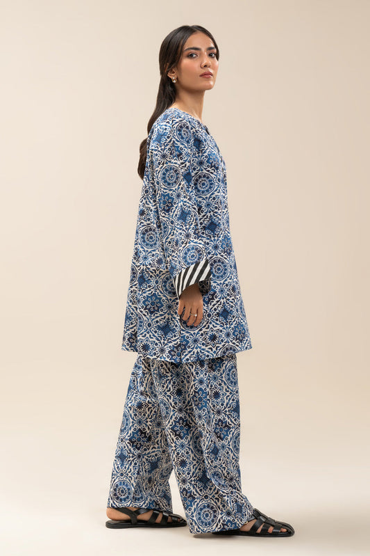 2 PIECE PRINTED CAMBRIC SUIT (PRET)