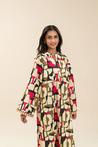 2 PIECE PRINTED CAMBRIC SUIT (PRET)