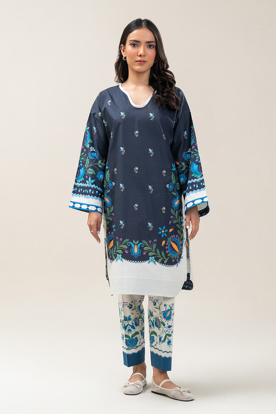 2 PIECE PRINTED COTTON VISCOSE SUIT (PRET)