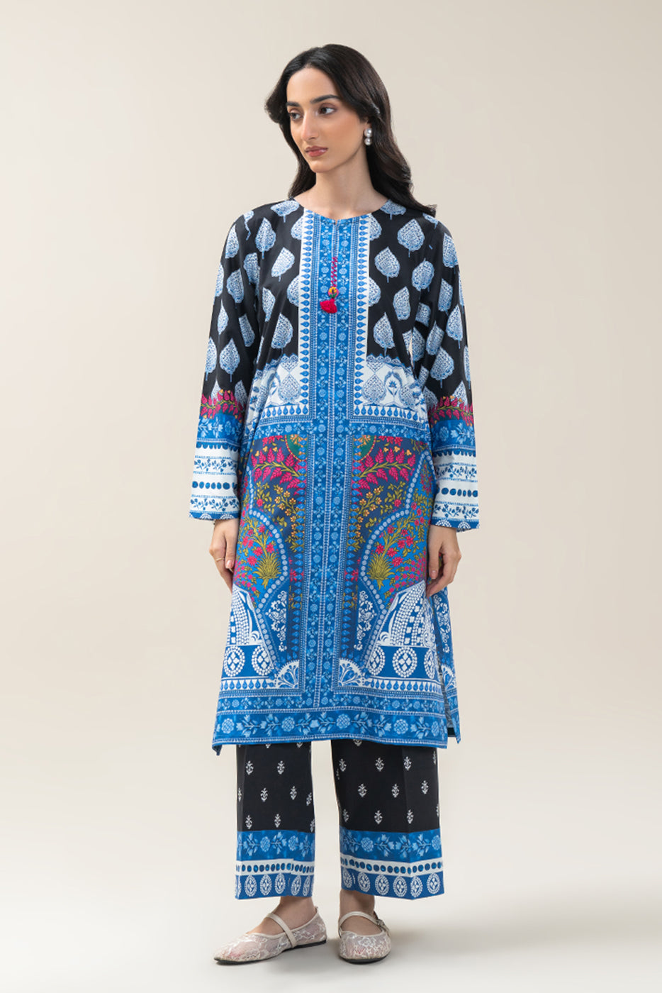 PRINTED COTTON VISCOSE SHIRT (PRET)