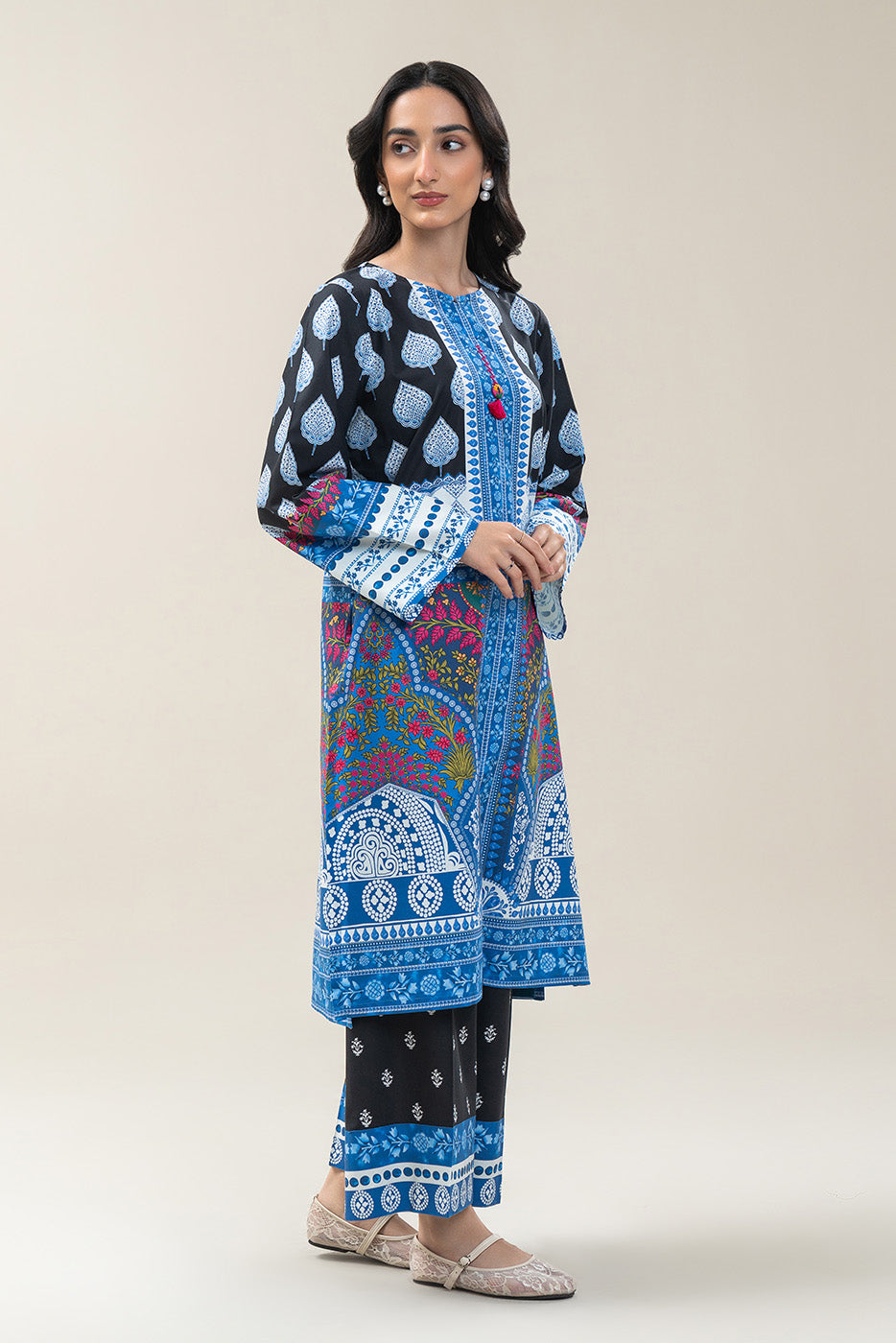 PRINTED COTTON VISCOSE SHIRT (PRET)