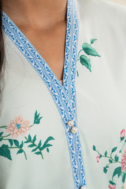 2 PIECE PRINTED COTTON VISCOSE SUIT (PRET)