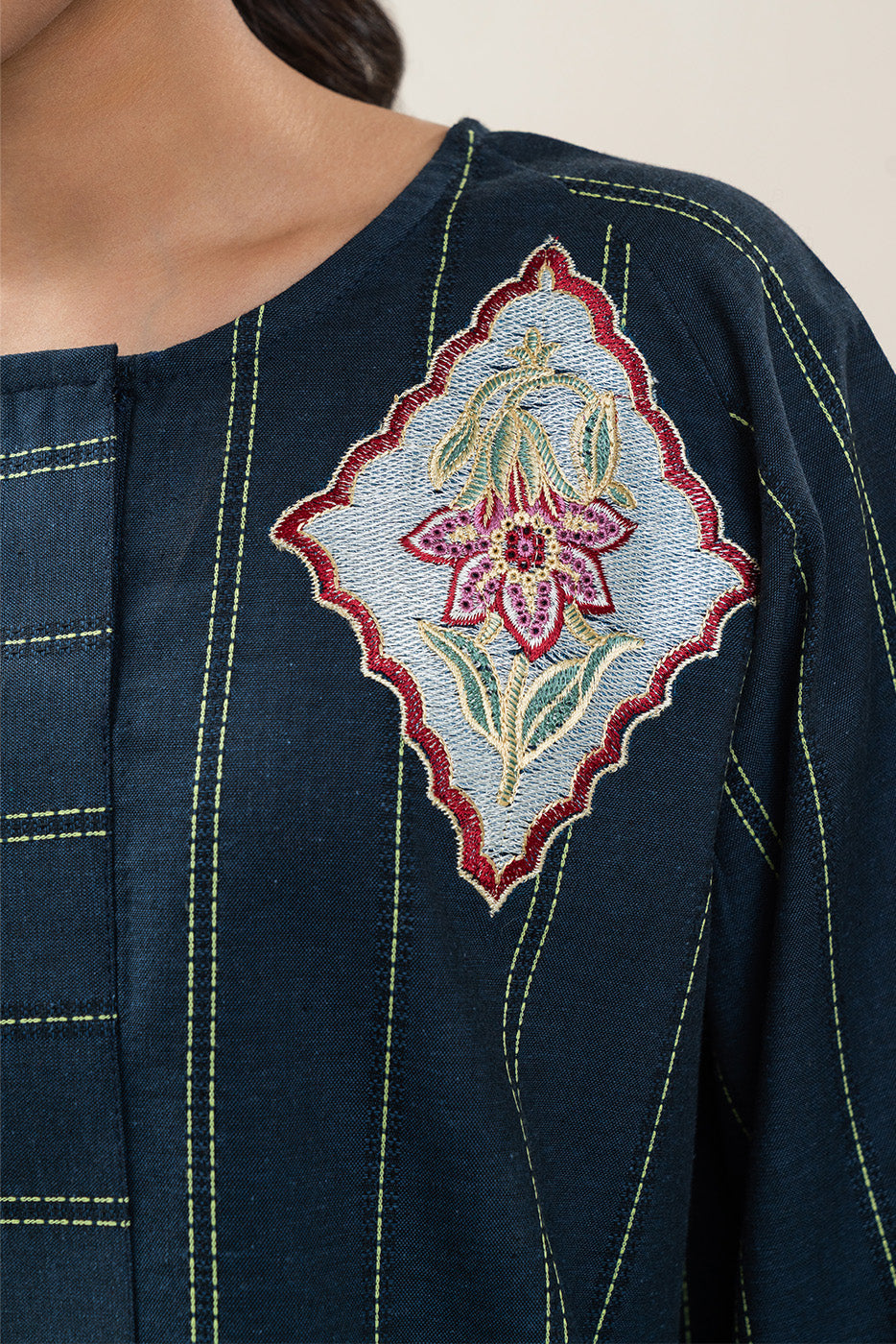 EMBROIDERED DOBBY TOP (PRET)