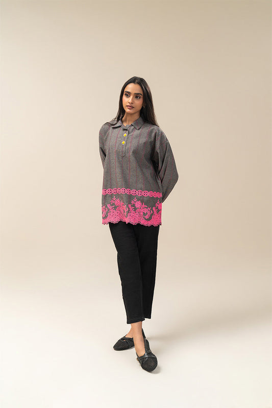 EMBROIDERED DOBBY TOP (PRET)