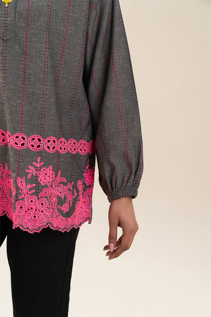 EMBROIDERED DOBBY TOP (PRET)
