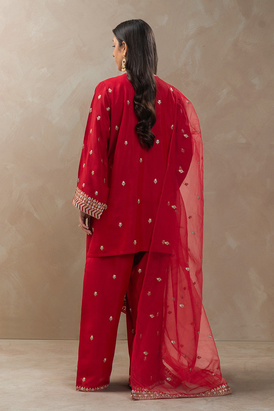 2 PIECE EMBROIDERED RAW SILK SUIT (LUXURY-PRET)