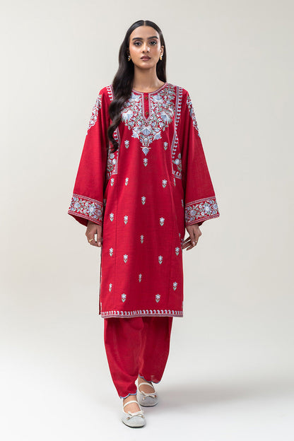 2 PIECE EMBROIDERED TWO WAY SLUB SUIT (PRET)