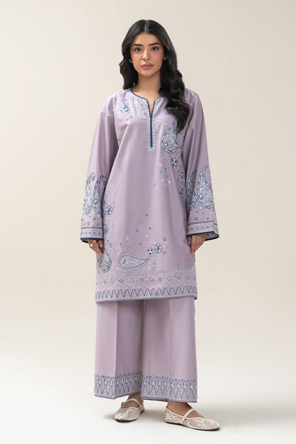 2 PIECE EMBROIDERED CAMBRIC SUIT (PRET)