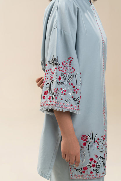 2 PIECE EMBROIDERED CAMBRIC SUIT (PRET)