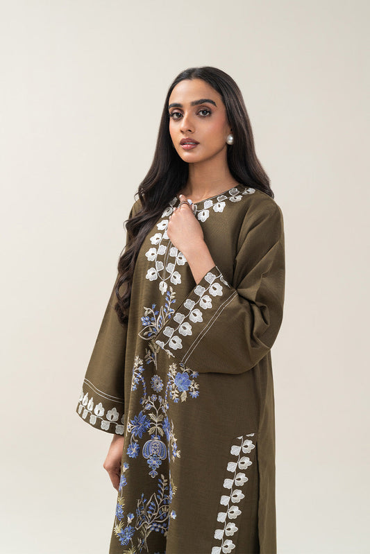 2 PIECE EMBROIDERED SLUB KHADDAR SUIT (PRET)