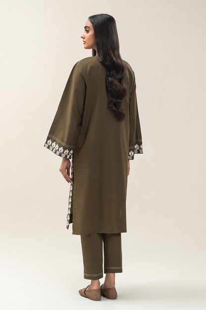 2 PIECE EMBROIDERED SLUB KHADDAR SUIT (PRET)