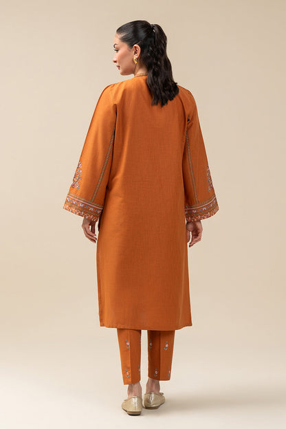 2 PIECE EMBROIDERED SLUB KHADDAR SUIT (PRET)