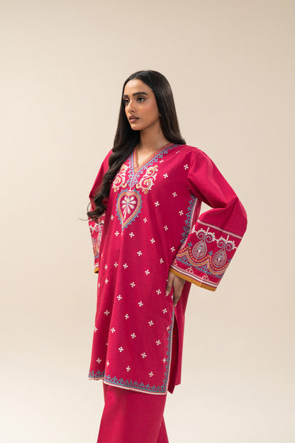 2 PIECE EMBROIDERED KARANDI SUIT (PRET)