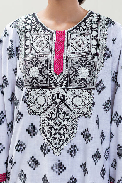 2 PIECE EMBROIDERED KHADDAR JACQUARD SUIT (PRET)