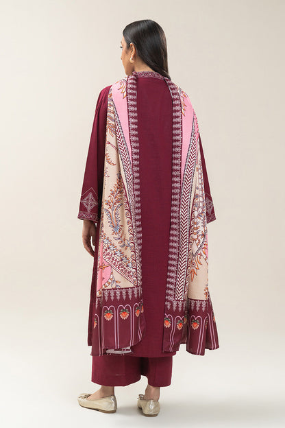 3 PIECE EMBROIDERED SLUB KHADDAR SUIT (PRET)