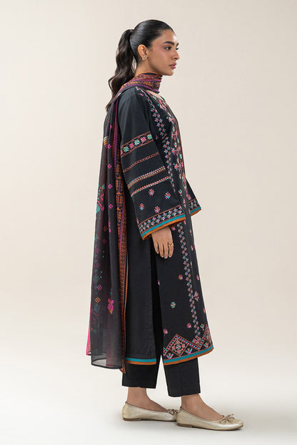 3 PIECE EMBROIDERED KARANDI SUIT (PRET)